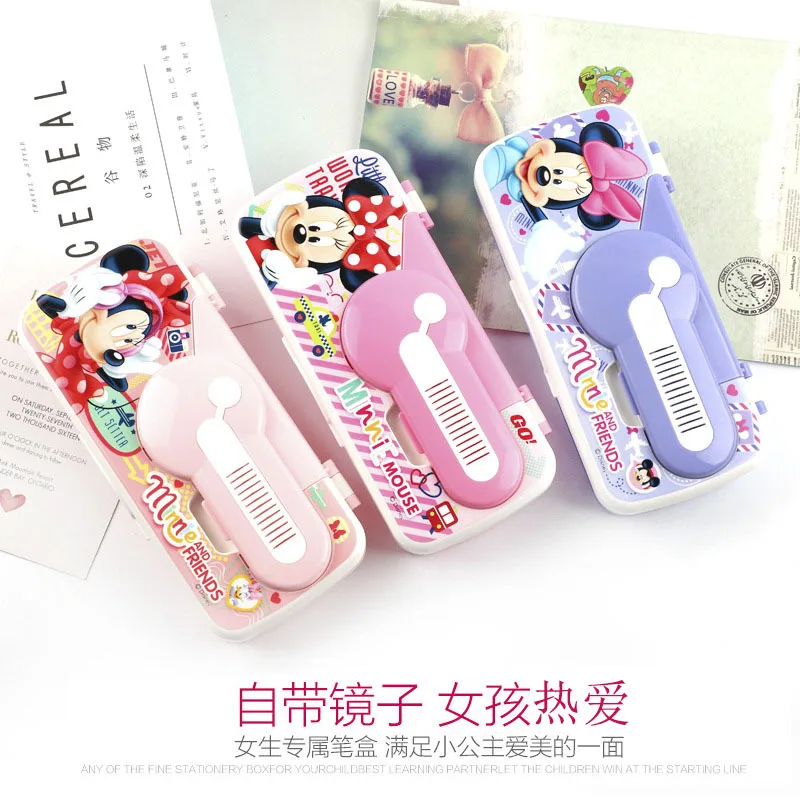 Case Cartoon Cute Stationery Box With Comb Mirror Learning Toy Gift