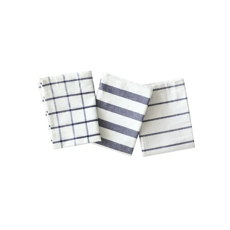 

Fresh blue striped plaid tableware placemat napkin tea towel cover towel gourmet shooting background cloth Zakka