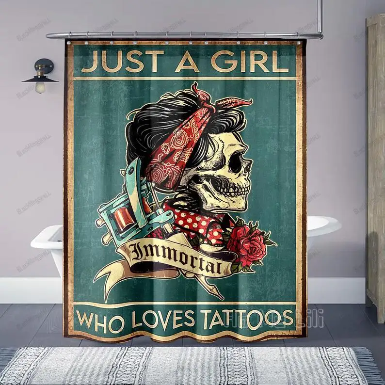 

Just A Girl Who Loves Tattoos Shower Curtain