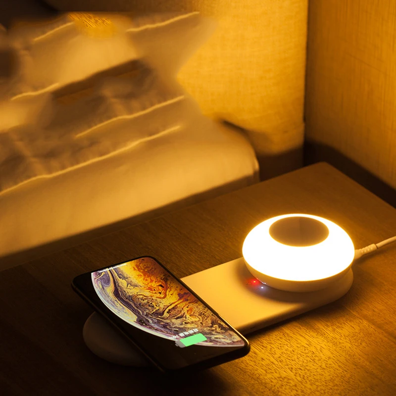 

Mobile Phone Wireless Charging LED Desk Lamp Separate Magnetic Touch Dimming Bedroom Creative Night Light Bedside Lamp