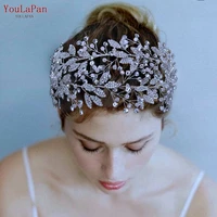 youlapan hp398 rhinestone bridal tiara women headband for wedding party handmade silver color hair accessory wedding jewelry