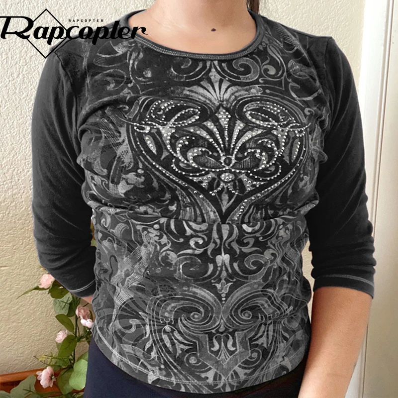 

Топ женский вязаный в стиле ретро, с принтом Стразы