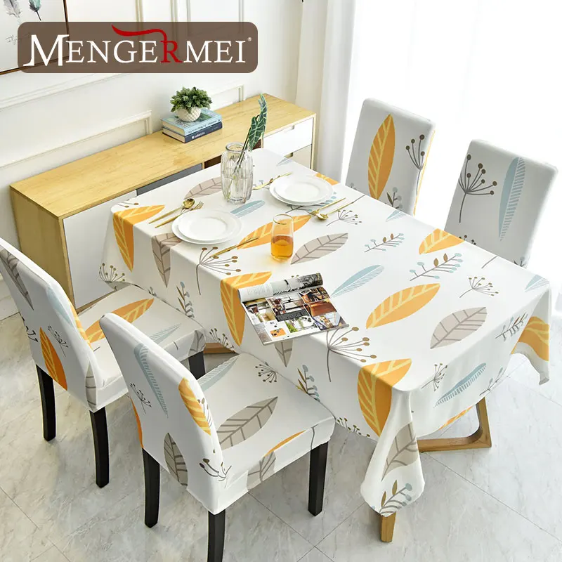 MENERMEI лист завод по производству белых скатерть крышка стула Nordic Стиль
