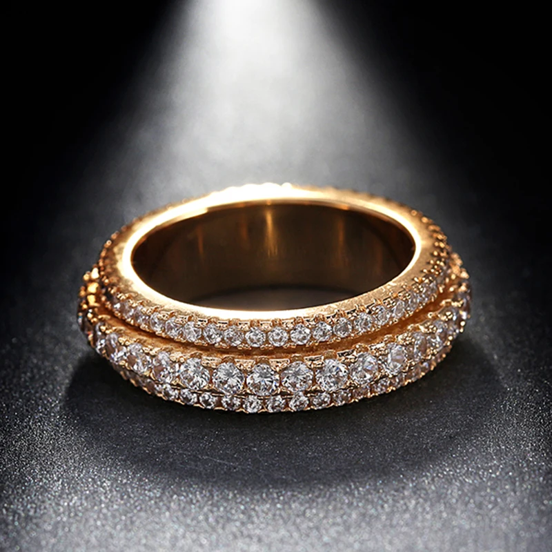 Золото Цвет дизайн с двумя слоями вращающимся кольцом классический Для женщин