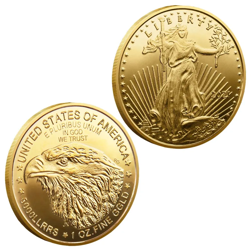 

Сувениры и подарки из американских монет с лысовым орлом позолоченная Статуя Свободы домашние украшения коллекционные памятные монеты