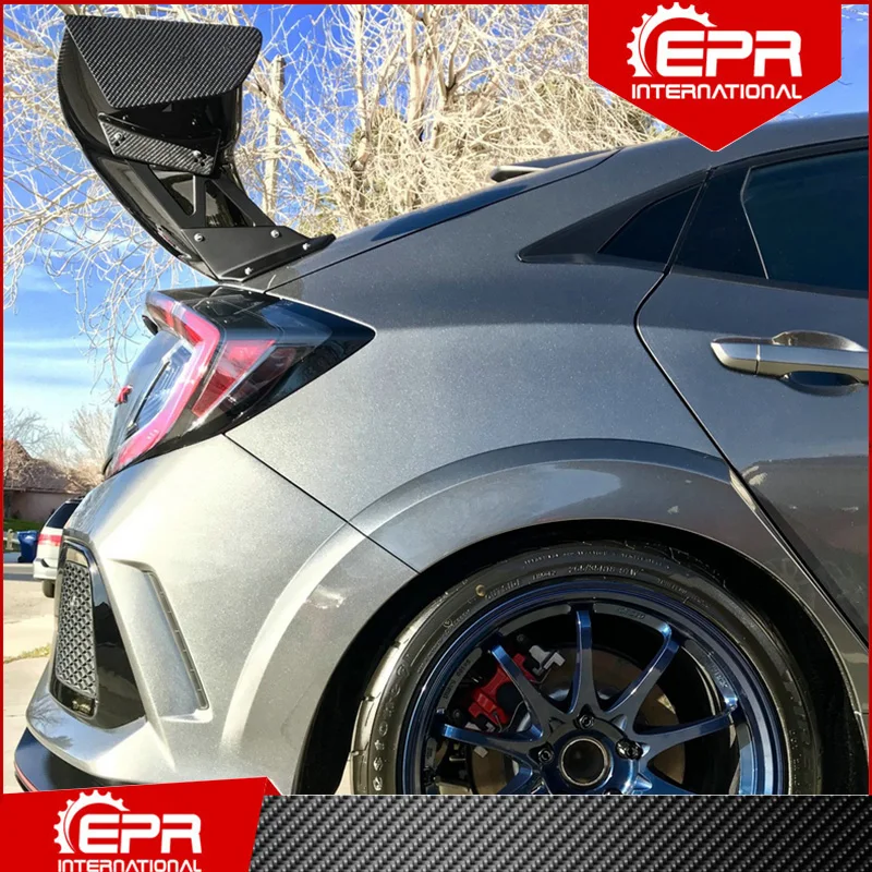 For Honda Civic FK7 FK8 VTX2 Style Carbon Fiber Rear GT Spoiler Glossy Finish Bootlid Splitter Wing Fibre Drift Racing Body Kit |