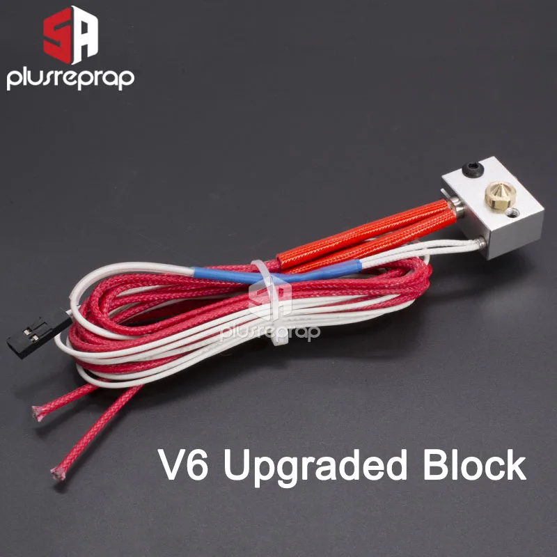 V6 Upgraded Block V5/V6/V6Volcano j-головка Hotend нагревательный алюминиевый блок+ термистор с 2 контактами+ керамический нагреватель 12 В/24 В 40 Вт для 3D-принтера - Цвет: V6 Upgraded Block