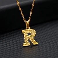 a z letter initial necklaces for women men gold color stainless steel necklace pendant jewelry male female neck chain collier