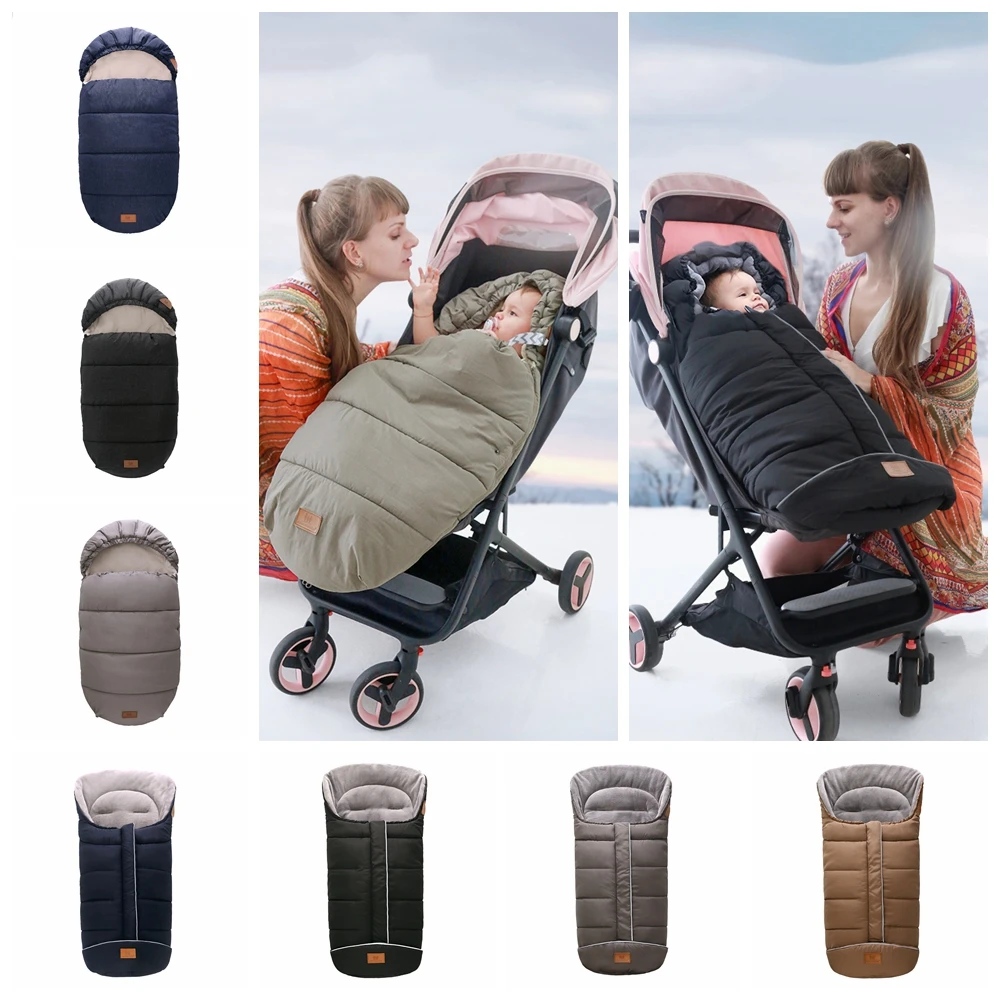 

Baby Stroller Sleeping Bag Infant Pushchair Envelopes Footmuff Winter Out Windproof Fleece Warm Soft Sleepsack Swaddle Wrap