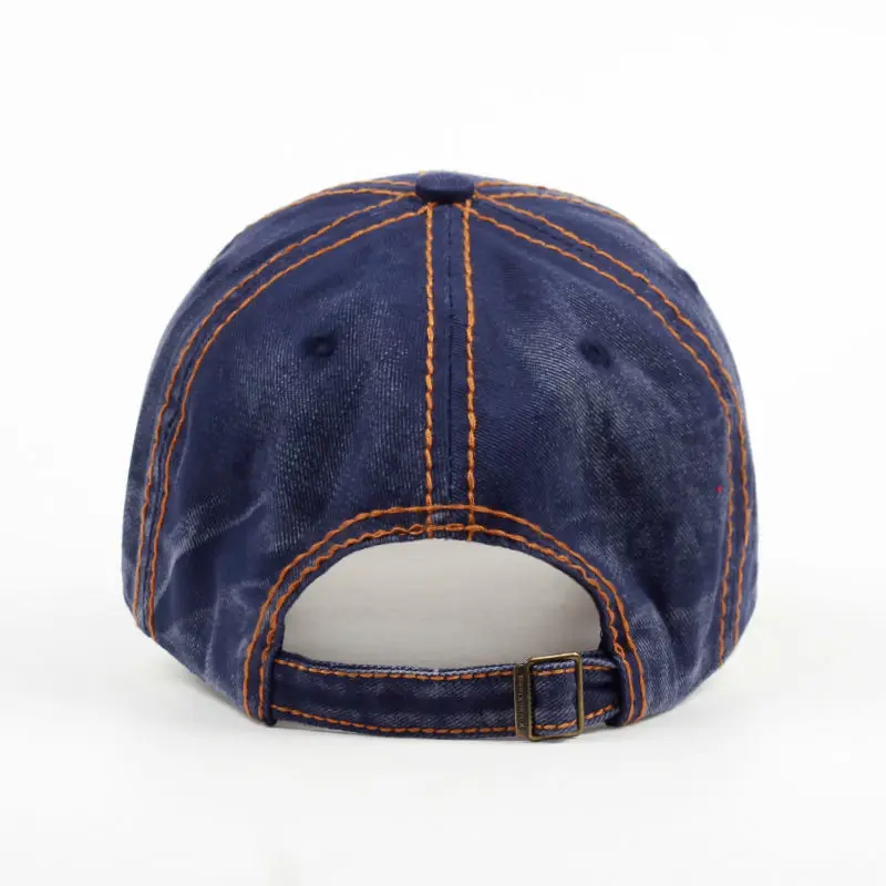 

High quality hot sale M letter embroidery caps unisex baseball cap adjustable washable denim backpack hat men women outdoor hats