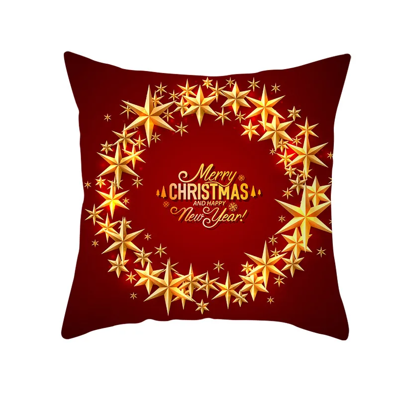 

Fuwatacchi Red Printed Cushion Covers Christmas Gift Decorative Pillows Covers for Home Sofa Throw Pillowcases 45*45cm