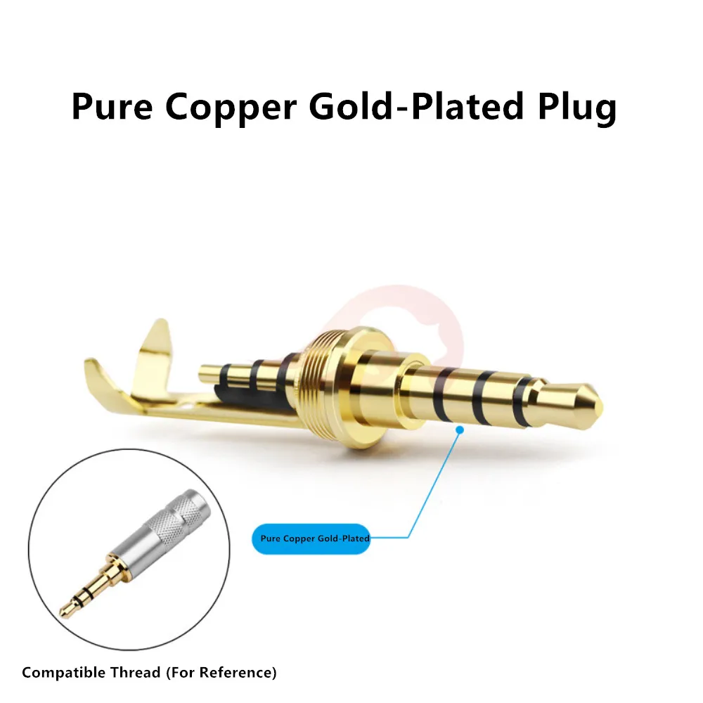 4-полюсный аудиоразъем 3 5 мм чистая медь позолоченный миниджек для пайки DIY разъем