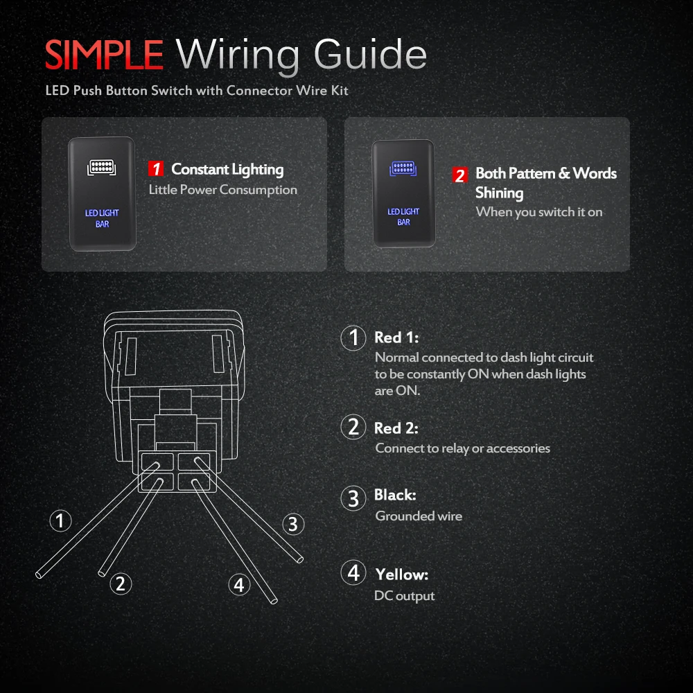 MICTUNING лазерная гравировка символа синий светодиодный переключатель