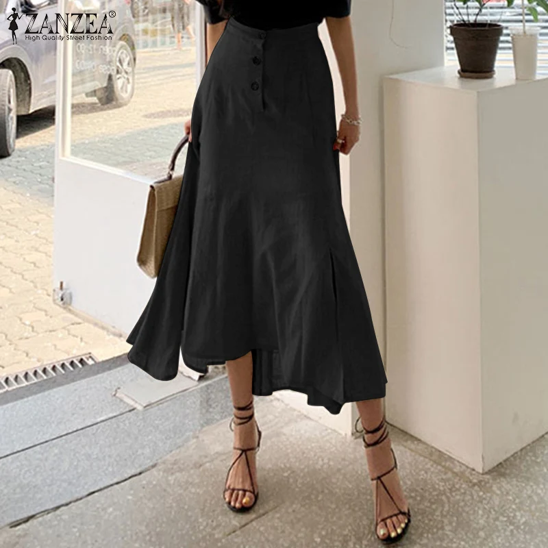 

Юбка женская повседневная, трапециевидная, из хлопка, с разрезом