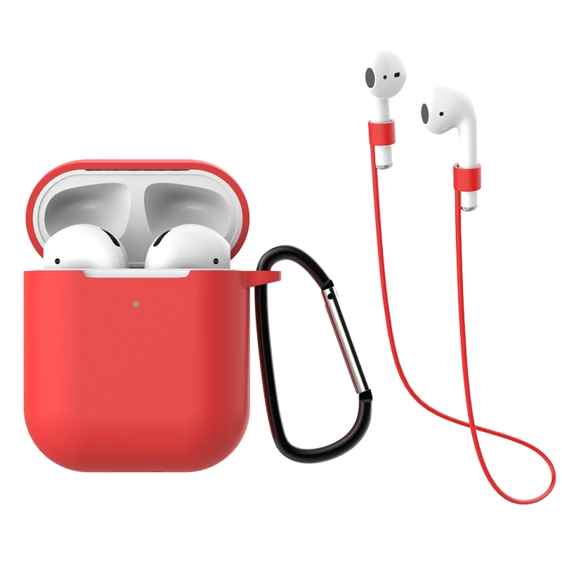 red 3 шт./компл. силиконовый беспроводной Bluetooth футляр для наушников для Airpods 1 2 TWS вкладыши наушники аксессуары защитный чехол - Цвет: red
