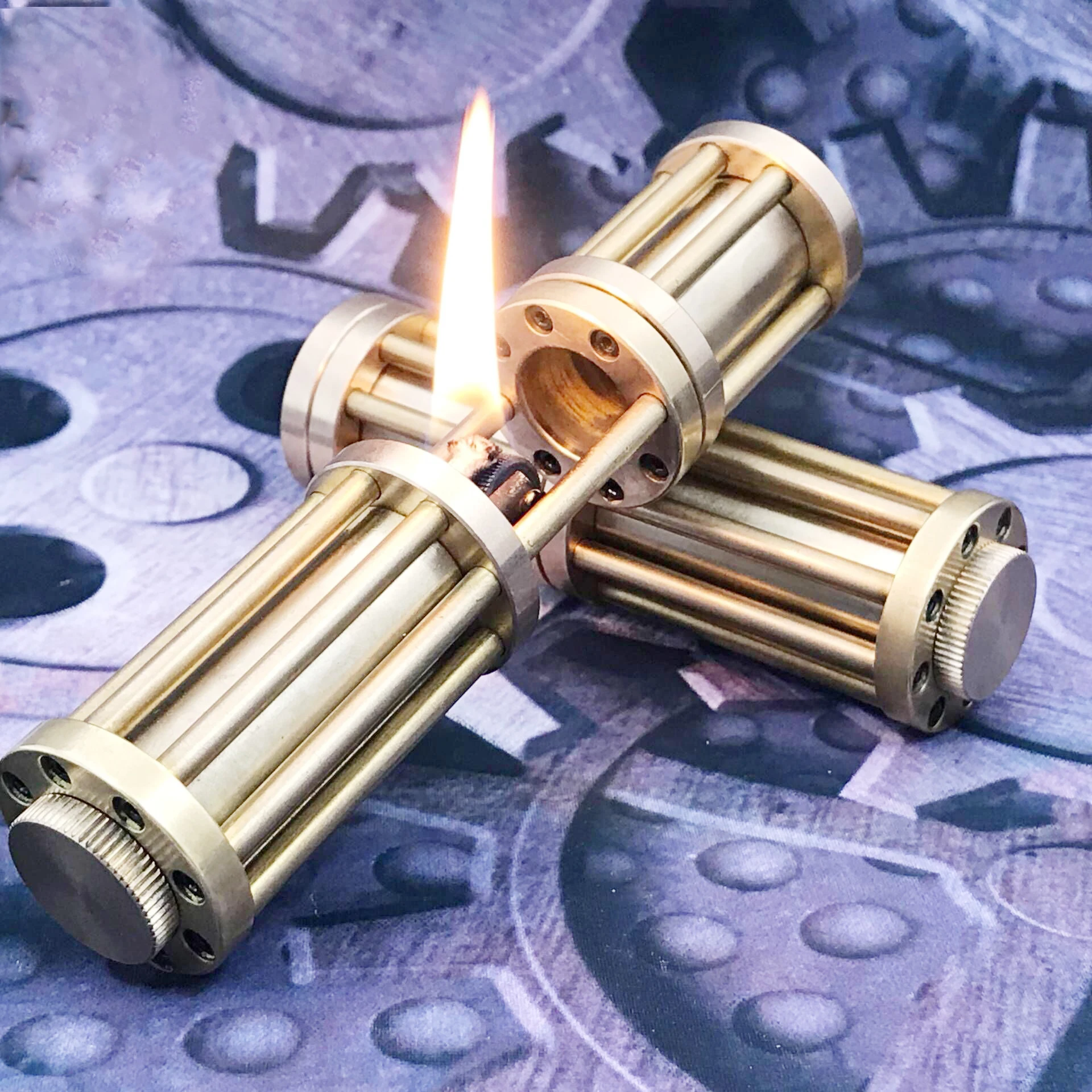 Ветрозащитная Зажигалка из чистой латуни ретро ручная без кремень керосин