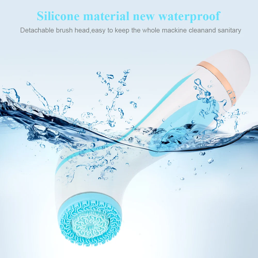 Перезаряжаемая щетка для очищения лица электрическая водостойкая Очищающая пор