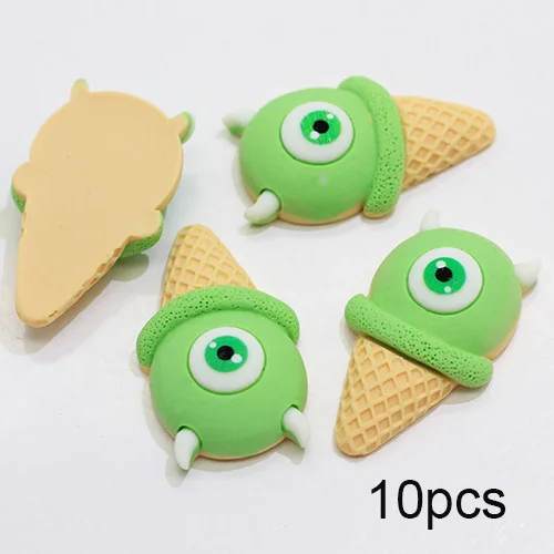 Green 10pcs Happy monkey 10 шт. дополнение к ломтикам слайма поставки милые Подвески канифольное мороженое Набор DIY наполнитель для пушистой прозрачной слизи глины игрушки - Цвет: Green 10pcs