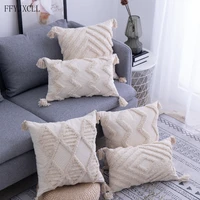 45x45cm tassels cushion cover 30x50cm beige pillow cover handmade square home decoration for living room bed room zip open