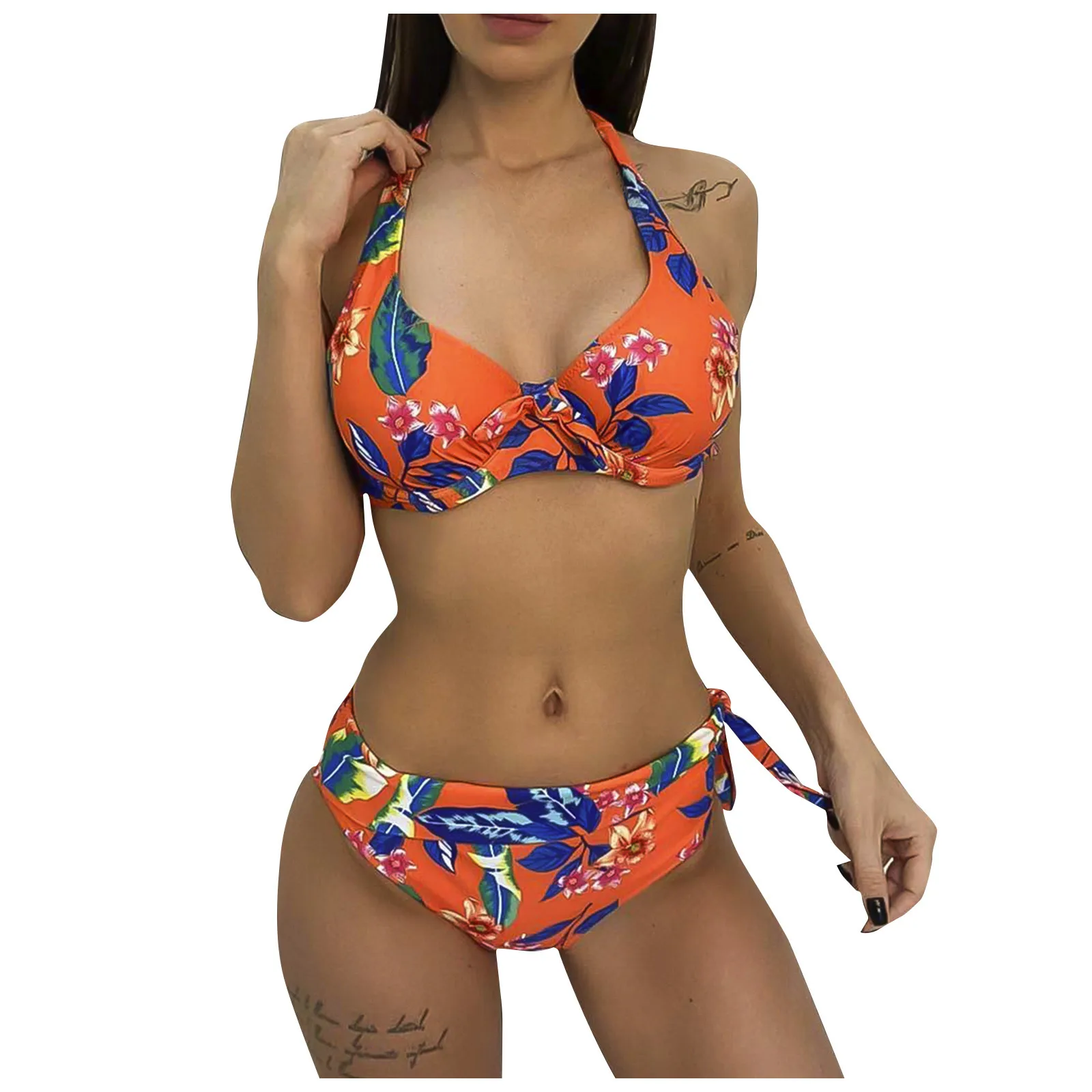 

Women's Swimming Print Sexy Push-up Padded Bra Beach Bikini Set Swimsuit Beachwear Female Brazilian Bathing Suits 2021 New