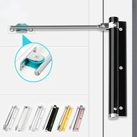 aluminum alloy door closer with adjustable force automatic door closing device equipped with spring buffer pulley simple closure
