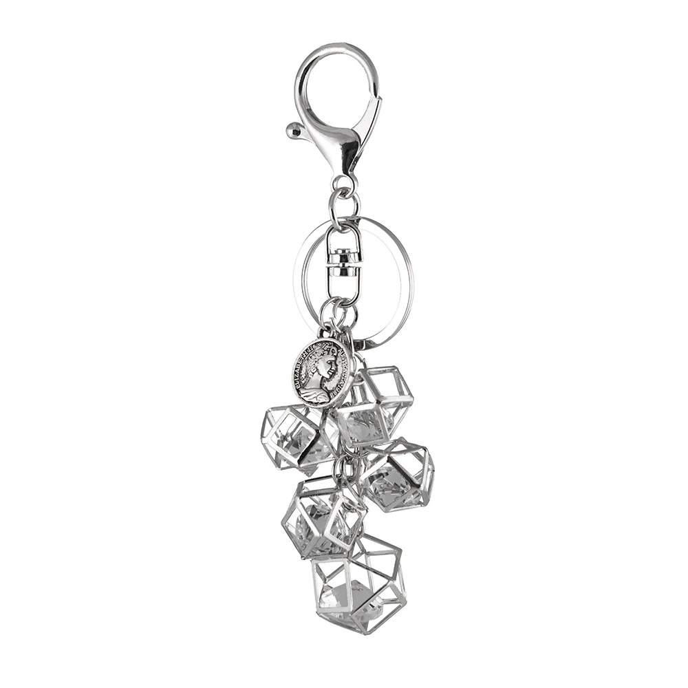 Key Chain Автомобиль кулон сверкающие алмазы узоры из страз Висячие авто интерьер зеркало заднего вида украшение мотаться отделка брелки - Название цвета: Key Chain