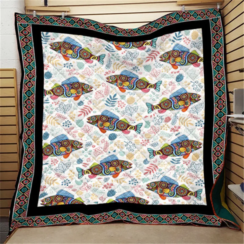 3D цветное цифровое одеяло с принтом рыбы 2019 популярное красивое комфортное