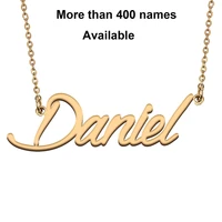cursive initial letters name necklace for daniel birthday party christmas new year graduation wedding valentine day gift
