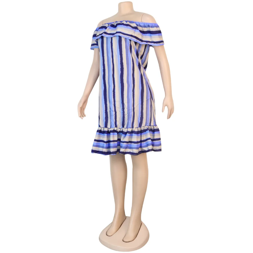 Женское платье миди в полоску Adogirl повседневное свободное пляжное с открытыми