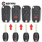 Чехол KEYYOU для автомобильного ключа-раскладушки, модифицированный, складной, с дистанционным управлением, чехол для Honda Fit CRV Civic янтарник Ridgeline HRV Jazz ACCORD 2003-2013