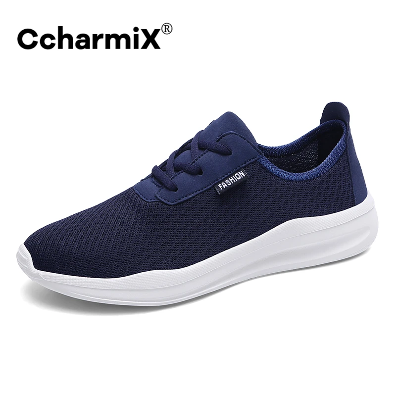 Кроссовки мужские CcharmiX летние дышащие белые на массивной подошве повседневные