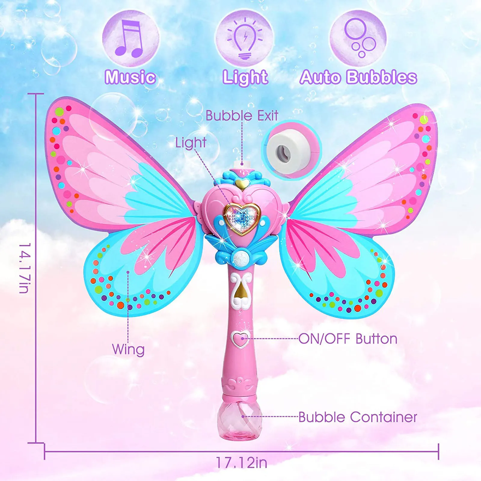 

100ml Children's Butterfly Automatic Bubble Machine Birthday Wedding Party Toy Bubbles For Kids Pistola De Burbujas Brinquedos