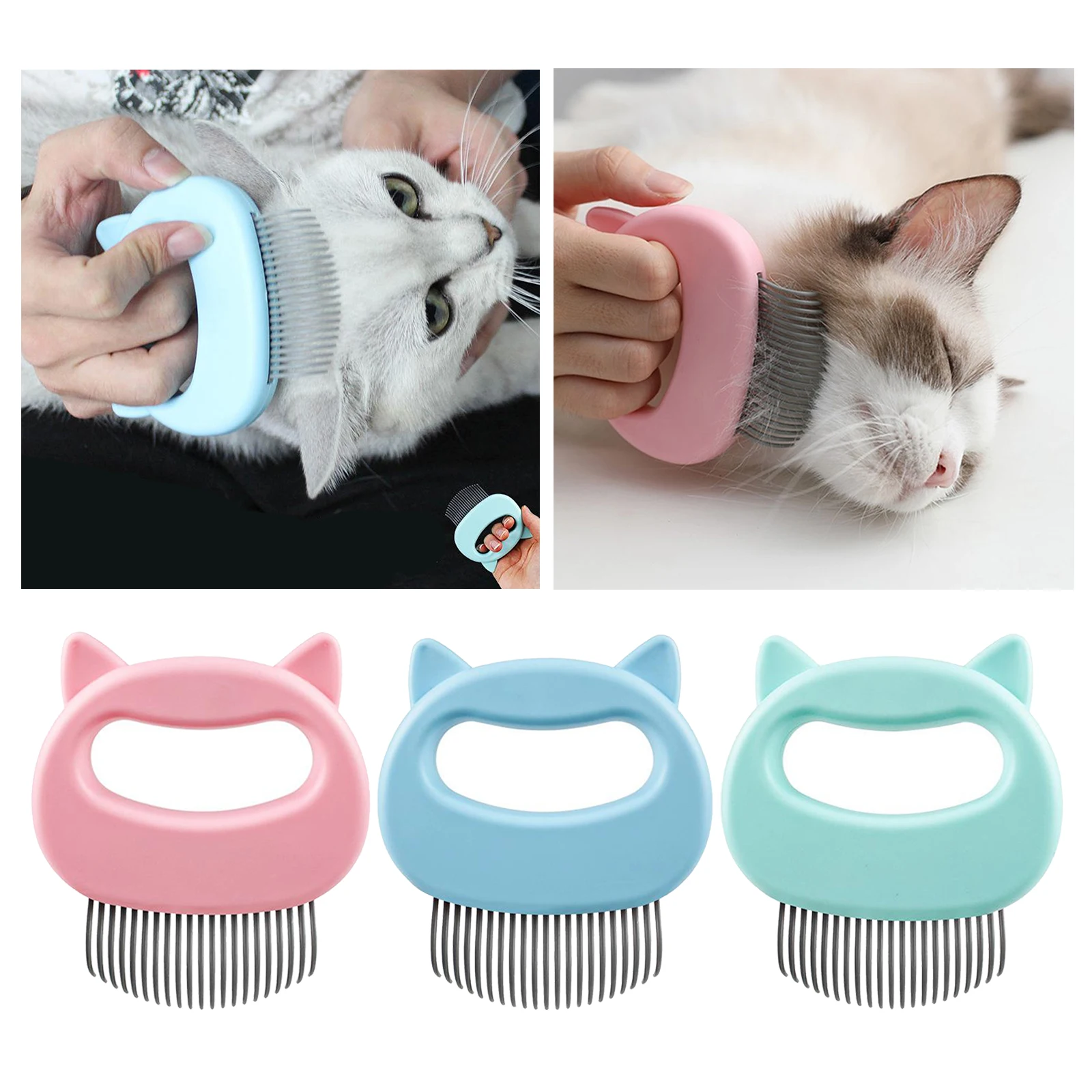 

Cat Comb Massager, Pet Dog Cat Brush with Extra Soft Silicone Pins – Grooming