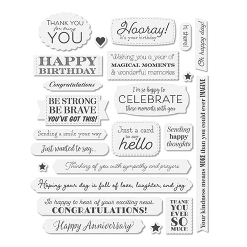 

X37E Text Border Seal Stamp with Cutting Dies Stencil DIY Scrapbooking Emboss Photo