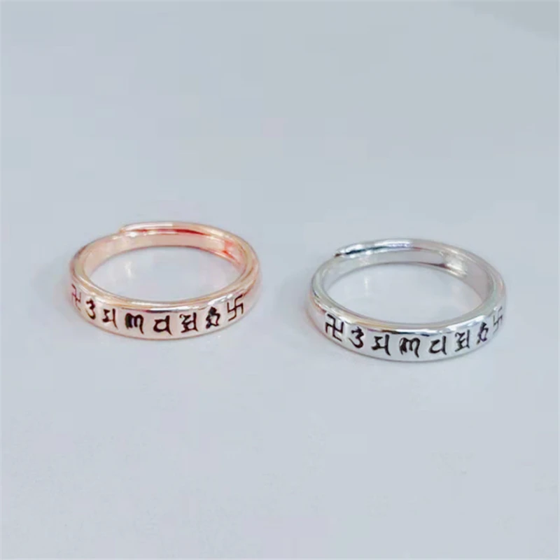 Новинка Прямая поставка акция 2019 дизайнерское буддистское кольцо с надписью
