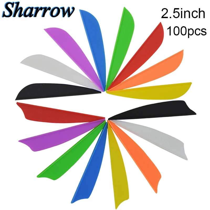 100 шт. 2 5 дюймов охотничьи стрелы перо Сделай Сам резиновая лопасть 8 цветов для