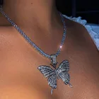 Ожерелье с бабочкой из фианита цепь для тенниса ожерелья с кулоном из хрустального горного хрусталя для женщин колье-чокер ювелирные изделия