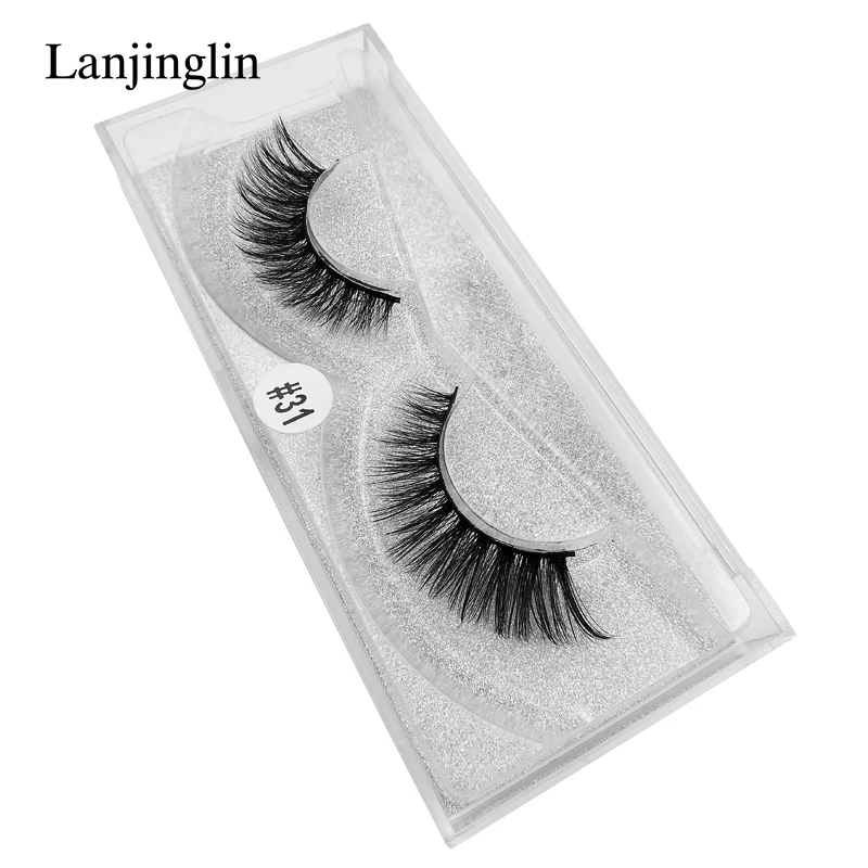 LANJINGLIN 200 пар искусственных длинных ресниц 3d норковые ресницы ручной