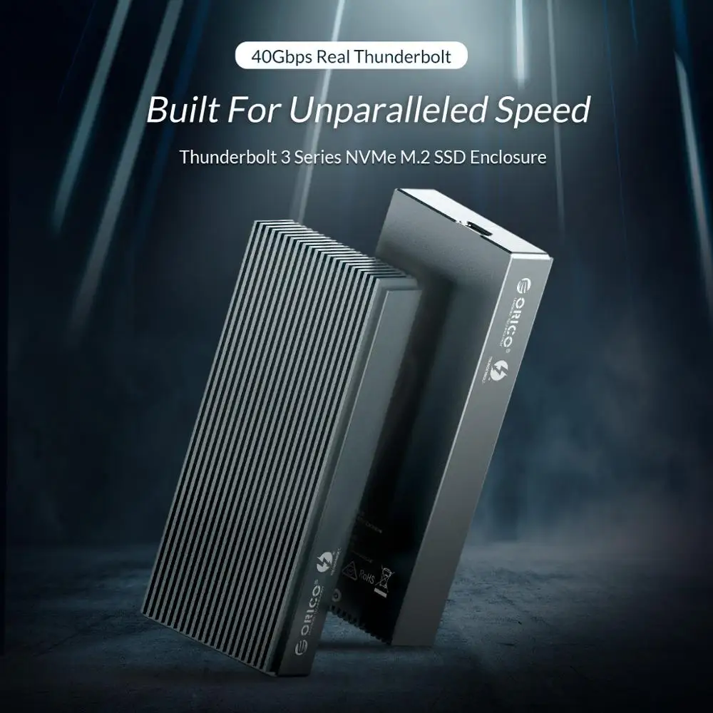 ORICO Thunderbolt 3 SSD чехол NVME M.2 корпус 2 ТБ Алюминиевый USB C с 40 Гбит/с к кабель M2 жесткий