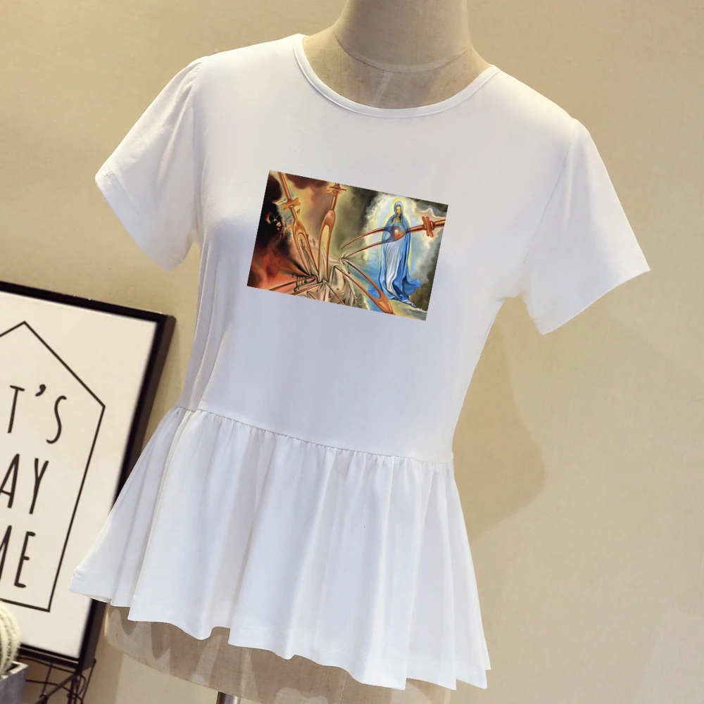 Camiseta dibujos animados дизайнерская футболка с принтом для женщин топ бренд Salvador Dali