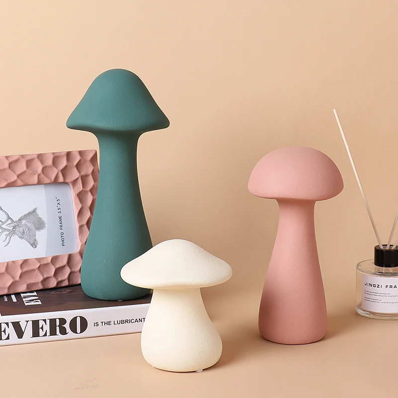 

Creativity Mushroom Ceramic Ornaments Modern Simple Desktop Model Home Living Room Decoration DC156
