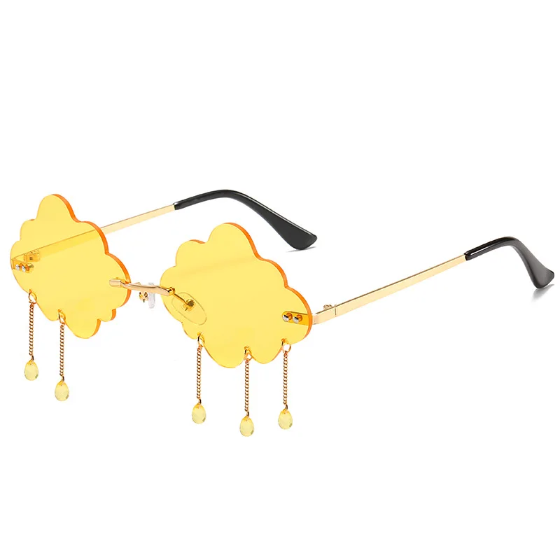 Солнцезащитные очки унисекс без оправы винтажные с облаками в стиле стимпанк