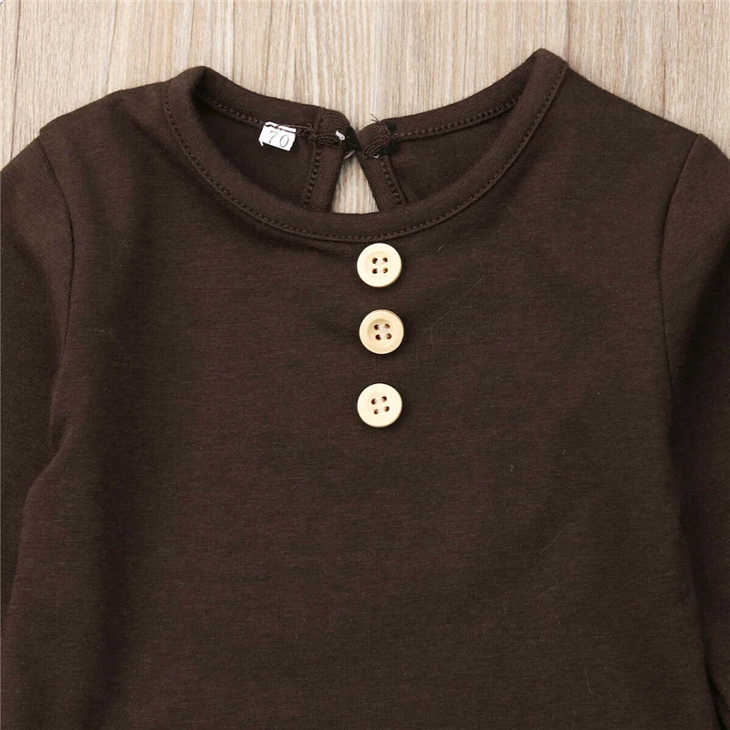 Одежда для маленьких девочек от 0 до 18 месяцев базовый чистый цветной наряд