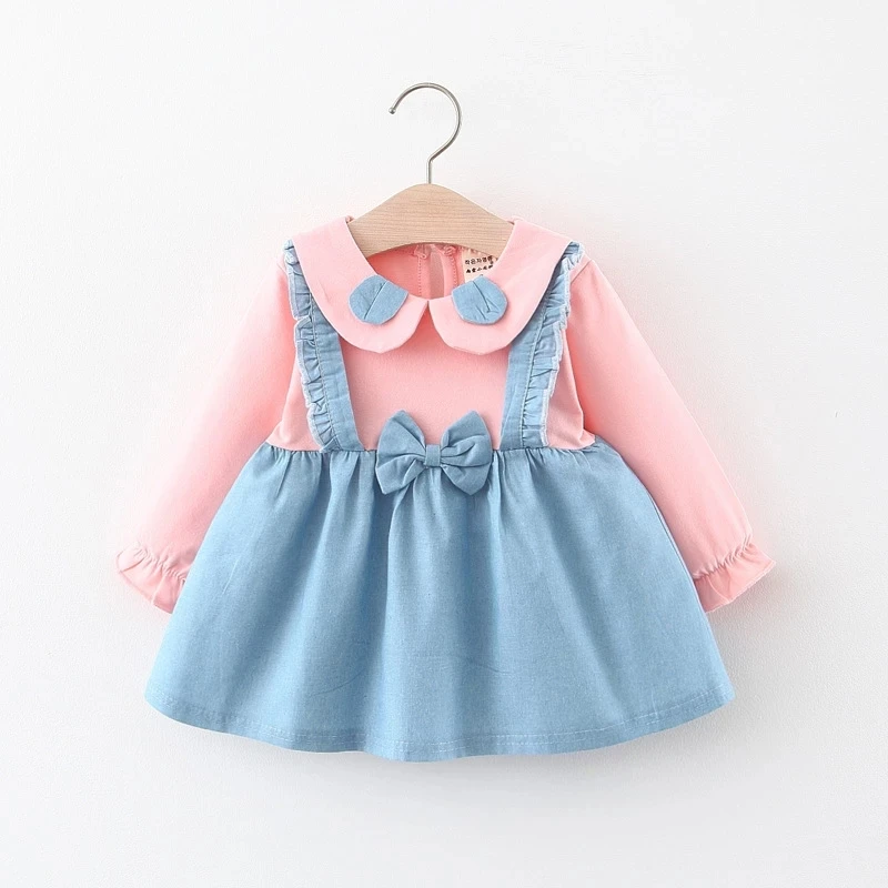 Детское Хлопковое платье с длинным рукавом BibiCola праздвечерние чное принцессы