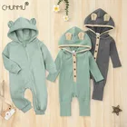 Детский комбинезон для новорожденных; Осенний костюм; Плотная однотонная Одежда для маленьких мальчиков; Повседневная одежда для маленьких девочек; Зимние детские комбинезоны; Комбинезон