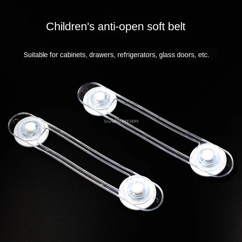 Cerradura de caj&oacute;n multifuncional para beb&eacute;, candado de seguridad para ni&ntilde;o, transparente, cintur&oacute;n suave Anti-pellizco, 2 uds.-1