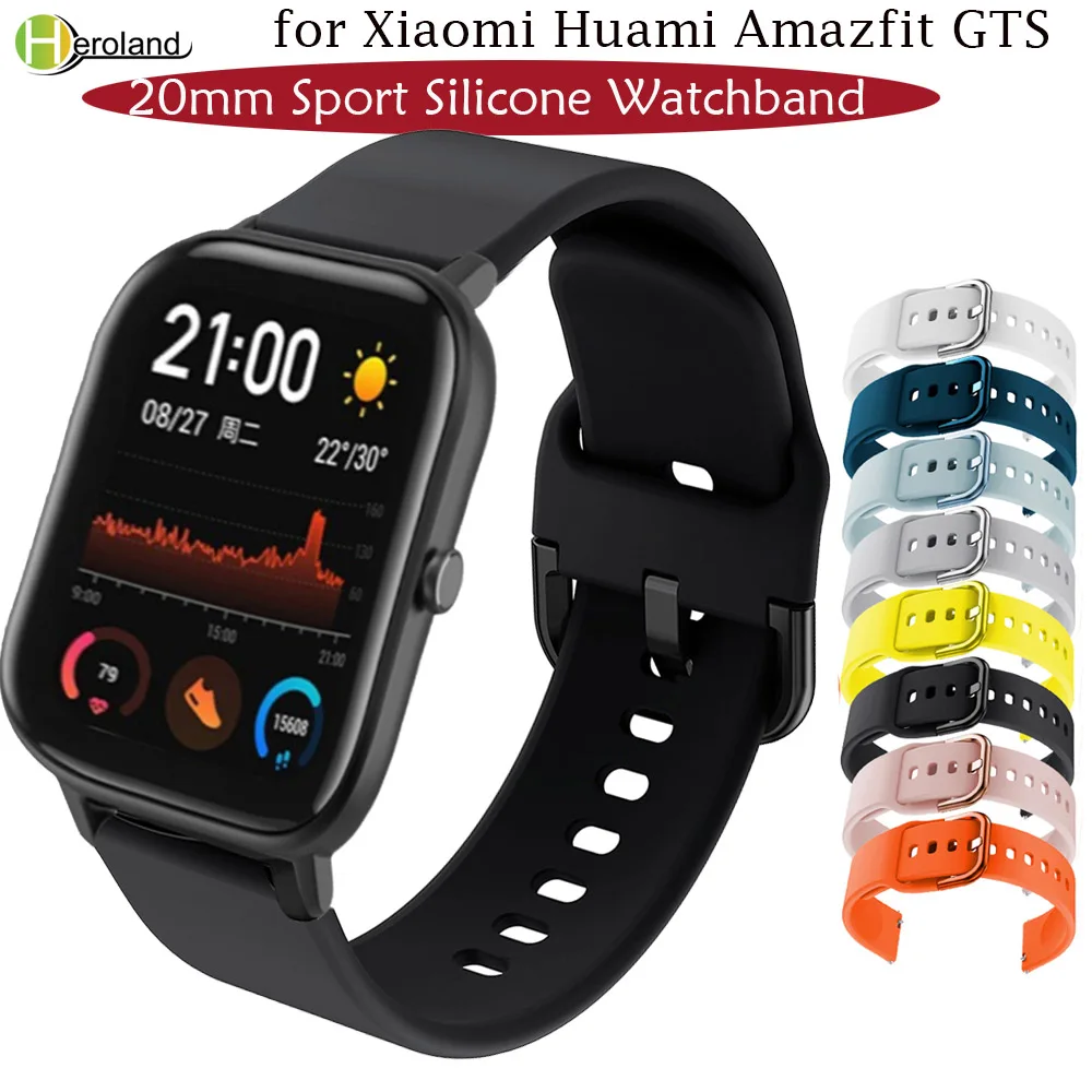 

20MM For Huami Amazfit GTS / GTR 42MM Sport Silicone Watchband for Samsung Galaxy Watch 42mm / active 2 / 3 41mm Bracelet strap
