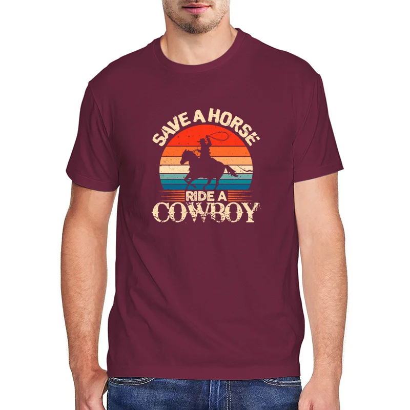 Save A Horse Ride Cowboy Retro Funny Country Music Graphic Мужская футболка harajuku винтажный топ мужская из