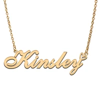 love heart kinsley name necklace for women stainless steel gold silver nameplate pendant femme mother child girls gift