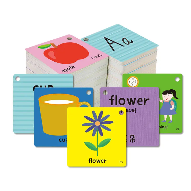 

54 Pages ChildrenFlash Card 8x8cm Learning Educational Drawing Toy Reading Books Numerals Bedtime Story Baby Learning Cards